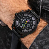Diesel Mega Chief Chronograph Black Dial Black Mesh Bracelet Watch For Men - DZ4514 Authentic Buy Shop Now