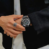 Diesel Mega Chief Chronograph Black Dial Black Mesh Bracelet Watch For Men - DZ4514 Authentic Buy Shop Now