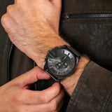 Diesel Mega Chief Chronograph Black Dial Black Mesh Strap Watch For Men - DZ4527 Authentic Buy Shop Now