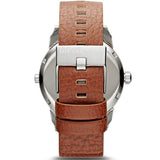 Diesel Mini Daddy Silver Dial Brown Leather Strap Watch For Men - DZ7309 Authentic Buy Shop Now