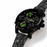Diesel Big Daddy Chronograph Black Dial Black Leather Strap Watch For Men - DZ7311 Authentic Buy Shop Now