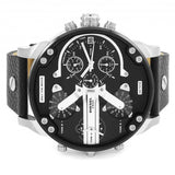 Diesel Mr Daddy Chronograph Black Dial Black Leather Strap Watch For Men - DZ7313 Authentic Buy Shop Now