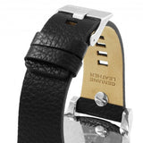 Diesel Mr Daddy Chronograph Black Dial Black Leather Strap Watch For Men - DZ7313 Authentic Buy Shop Now