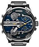 Diesel Big Daddy 2.0 Chronograph Blue Dial Grey Steel Strap Watch For Men - DZ7331 Authentic Buy Shop Now