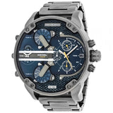 Diesel Big Daddy 2.0 Chronograph Blue Dial Grey Steel Strap Watch For Men - DZ7331 Authentic Buy Shop Now