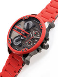 Diesel Mr Daddy 2.0 Chronograph Black Dial Red Silicone Strap Watch For Men - DZ7370 Authentic Buy Shop Now