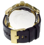 Diesel Mr Daddy Chronograph Black Dial Black Leather Strap Watch For Men - DZ7371 Authentic Buy Shop Now