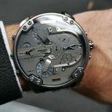 Diesel Mr Daddy Chronograph Grey Dial Brown Leather Strap Watch For Men - DZ7413 Authentic Buy Shop Now