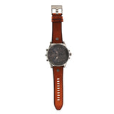 Diesel Mr Daddy Chronograph Grey Dial Brown Leather Strap Watch For Men - DZ7413 Authentic Buy Shop Now