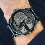 Diesel Daddy 2.0 Chronograph Grey Dial Blue Steel Strap Watch For Men - DZ7414 Authentic Buy Shop Now