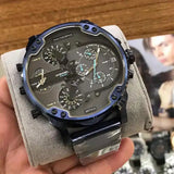 Diesel Daddy 2.0 Chronograph Grey Dial Blue Steel Strap Watch For Men - DZ7414 Authentic Buy Shop Now