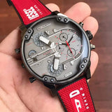 Diesel Mr Daddy 2.0 Chronograph Grey Dial Red Rubber Strap Watch For Men - DZ7423 Authentic Buy Shop Now