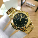 Versace Chain Reaction Quartz Black Dial Two Tone Steel Strap Watch for Men - VEDY00619 Authentic Buy Shop Now