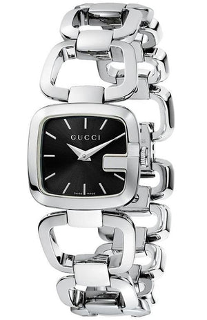 Gucci G Gucci Black Dial Silver Steel Strap Watch For Women - YA125510 Authentic Buy Shop Now