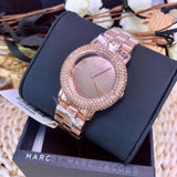 Marc Jacobs Marci Crystals Rose Gold Dial Rose Gold Steel Strap Watch for Women - MBM3192 Authentic Buy Shop Now