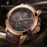 Maserati Ingegno Chronograph Brown Dial Brown Leather Strap Watch For Men - R8871619001 Authentic Buy Shop Now
