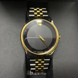Movado Museum Classic Black Dial Two Tone Steel Strap Watch For Women - 0606605 Authentic Buy Shop Now