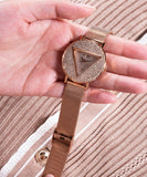 Guess Iconic Diamonds Rose Gold Dial Rose Gold Mesh Bracelet Watch For Women - GW0477L3 Authentic Buy Shop Now
