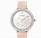 Swarovski Crystal Quartz Pink Dial Pink Leather Strap Watch for Women - 5575217 Authentic Buy Shop Now