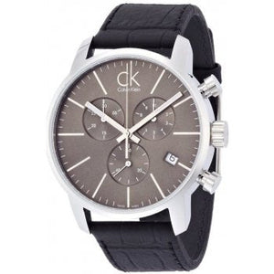Calvin Klein City Chronograph Black Dial Black Leather Strap Watch for Men - K2G271C3 Authentic Buy Shop Now