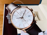 Calvin Klein Posh Chronograph White Dial Brown Leather Strap Watch for Men - K8Q376G6 Authentic Buy Shop Now