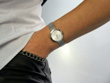Calvin Klein Firm White Dial Silver Mesh Bracelet Watch for Women - K3N23126 Authentic Buy Shop Now