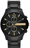 Armani Exchange Hampton Chronograph Black Dial Black Steel Strap Watch For Men - AX2164 Authentic Buy Shop Now