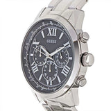 Guess Horizon Chronograph Quartz Black Dial Silver Steel Strap Watch For Men - W0379G1 Authentic Buy Shop Now