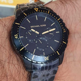 Michael Kors Cunningham Chronograph Black Dial Black Steel Strap Watch For Men - MK7157 Authentic Buy Shop Now