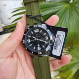 Tommy Hilfiger Drew Black Dial Green Rubber Strap Watch for Men - 1791065 Authentic Buy Shop Now