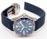 Tag Heuer Aquaracer Calibre 5 Blue Dial Blue Silicone Strap Watch for Men - WAY211C.FT6155 Authentic Buy Shop Now