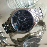 Emporio Armani Classic Chronograph Black Dial Silver Steel Strap Watch For Men - AR1786 Authentic Buy Shop Now