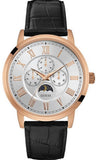 Guess Delancy Quartz Silver Dial Black Leather Strap Watch For Men - W0870G2 Authentic Buy Shop Now