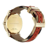 Burberry The City Gold Dial Orange Leather Strap Watch for Women - BU9016 Authentic Buy Shop Now