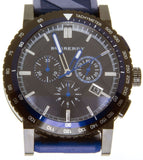 Burberry The City Sport Chronograph Black Dial Blue Rubber Strap Watch For Men - BU9807 Authentic Buy Shop Now
