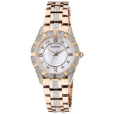 Bulova Crystal Mother of Pearl Dial Rose Gold Steel Strap Watch for Women - 98L197 Authentic Buy Shop Now