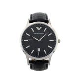 Emporio Armani Renato Black Dial Leather Strap Watch For Men - AR2411 Authentic Buy Shop Now