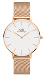 Daniel Wellington Petite Melrose White Dial Rose Gold Mesh Strap Watch For Women - DW00100305 Authentic Buy Shop Now