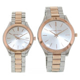 Michael Kors Slim Runway White Dial Two Tone Steel Strap Watch for Women - MK3204 Authentic Buy Shop Now