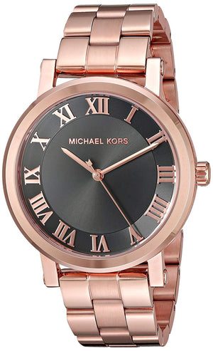 Michael Kors Noire Black Dial Rose Gold Steel Strap Watch for Women - MK3585 Authentic Buy Shop Now