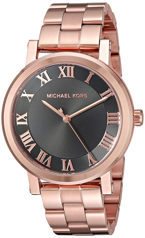 Michael Kors Noire Black Dial Rose Gold Steel Strap Watch for Women - MK3585 Authentic Buy Shop Now