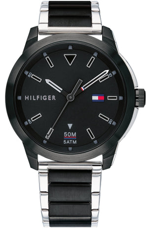 Tommy Hilfiger Sneaker Quartz Black Dial Two Tone Steel Strap Watch for Men - 1791619 Authentic Buy Shop Now