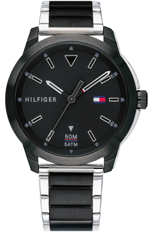 Tommy Hilfiger Sneaker Quartz Black Dial Two Tone Steel Strap Watch for Men - 1791619 Authentic Buy Shop Now
