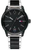 Tommy Hilfiger Sneaker Quartz Black Dial Two Tone Steel Strap Watch for Men - 1791619 Authentic Buy Shop Now