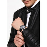 Guess Wafer Chronograph Quartz Blue Dial Blue Leather Strap Watch For Men - W0496G3 Authentic Buy Shop Now