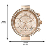 Michael Kors Parker Chronograph Rose Gold Dial Two Tone Steel Strap Watch For Women - MK6832 Authentic Buy Shop Now