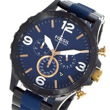 Fossil Nate Chronograph Blue Dial Two Tone Steel Strap Watch for Men - JR1494 Authentic Buy Shop Now