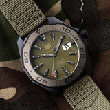 Tag Heuer Aquaracer Automatic Green Dial Khakhi Green Nylon Strap Watch for Men - WAY208E.FC8222 Authentic Buy Shop Now