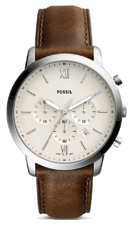 Fossil Neutra Chronograph White Dial Brown Leather Strap Watch for Men - FS5380 Authentic Buy Shop Now