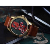 Gucci Le Marche Des Merveilles Green and Red Dial Brown Leather Strap Unisex Watch - YA1264012 Authentic Buy Shop Now